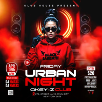 Urban Night Club Party Square Video Persegi (1:1) template