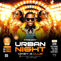 Urban Night Club Party Square Video Isikwele (1:1) template