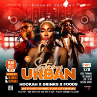 Urban Night Club Party Square Video Persegi (1:1) template