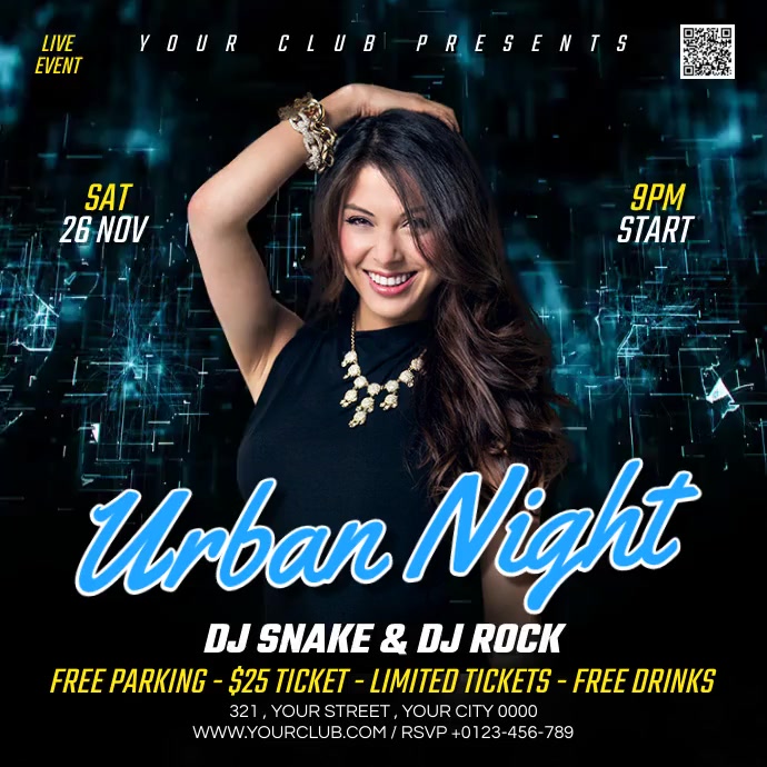 Urban Night Publicação no Instagram template
