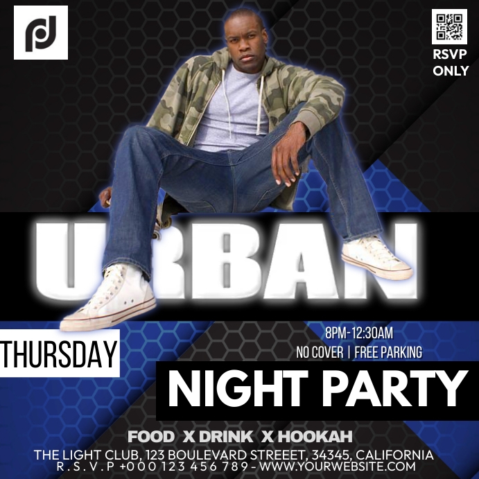 Urban Night Party Ads Instagram Plasing template