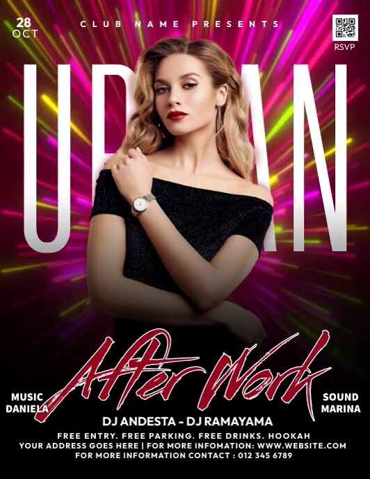 Urban Night Party Flyer (US Letter) template