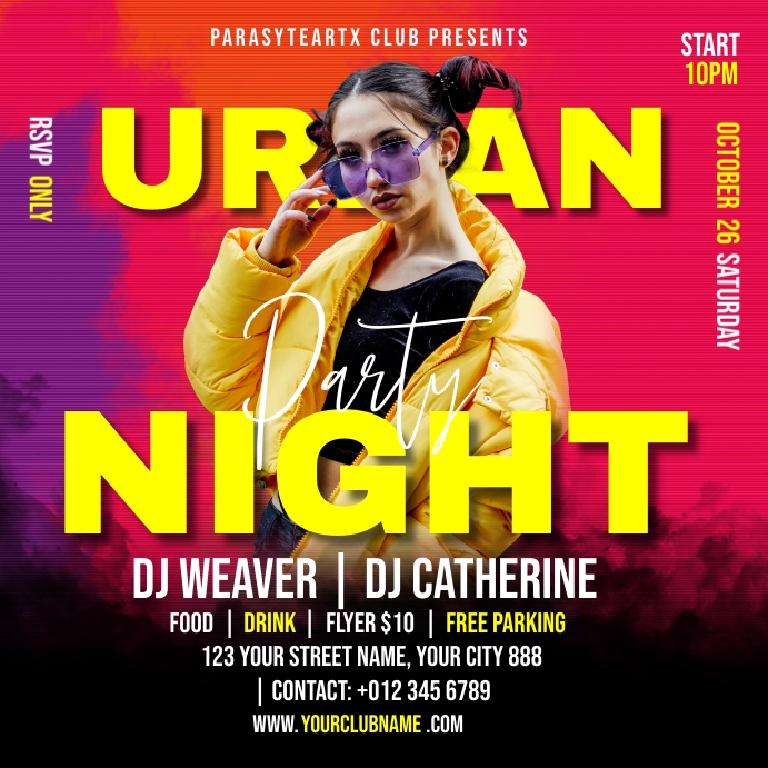 Urban Night Party Instagram Plasing template