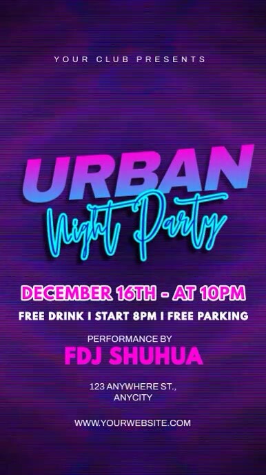 Urban Night Party Instagram Story template
