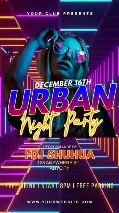 Urban Night Party Instagram Reel template