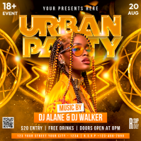 橙色 Urban Party Квадрат Template