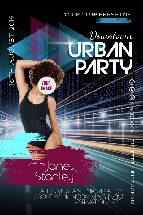 Urban Night Party Dj Event Poster Flyer Template Postermywall
