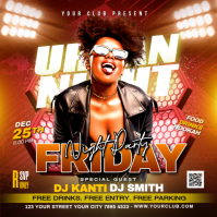 Urban Night Party Flye Kwadrat (1:1) template
