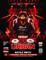 Black Urban Music Night Volantino Template