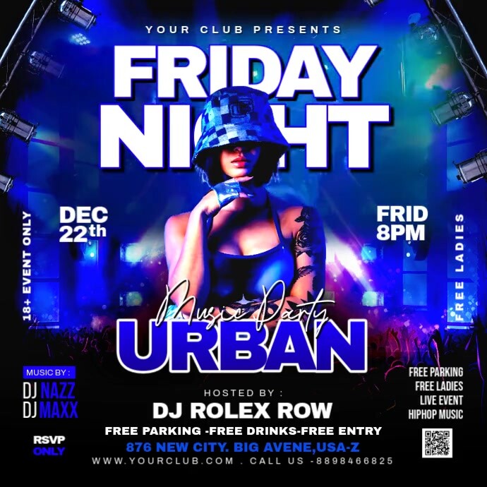 Urban Night Party Flyer Instagram-bericht template