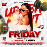 Urban Night Party Flyer Square (1:1) template