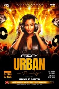 Urban Night Party Flyer Poster template