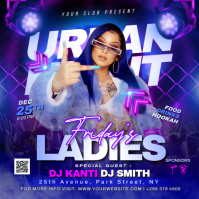 Blue Ladies Night Party Persegi Template