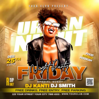 Urban Night Party Flyer Cuadrado (1:1) template