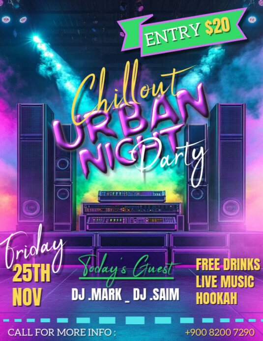 Urban night party post design Template | PosterMyWall