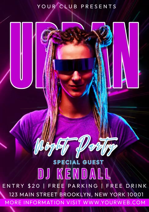 Urban Night Party Video Ads A4 template