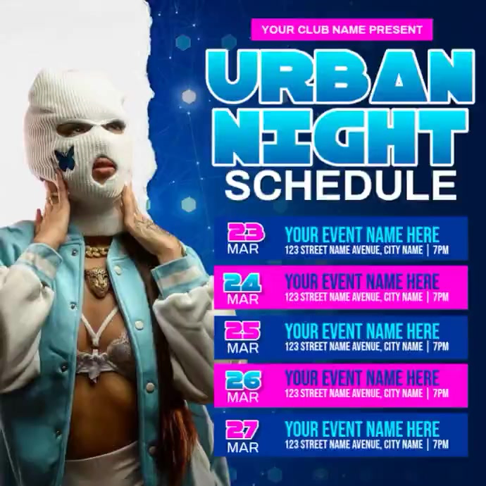 Urban Night Event Instagram Ad Template | PosterMyWall