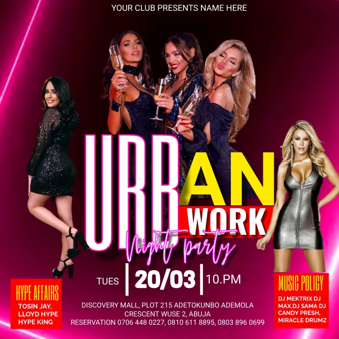 URBAN party Instagram na Post template