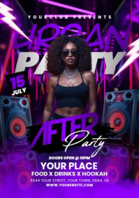Urban party flyer A5 template