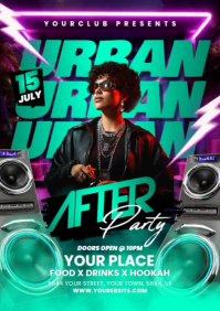 urban party flyer A5 template