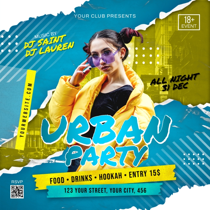 Urban Party Template Publicação no Instagram