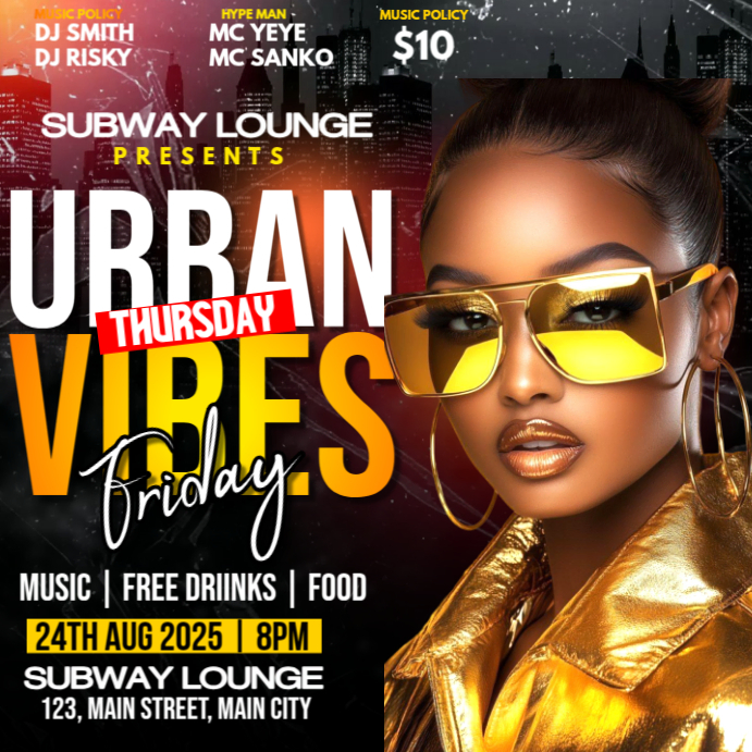 urban party vibes Instagram Post template