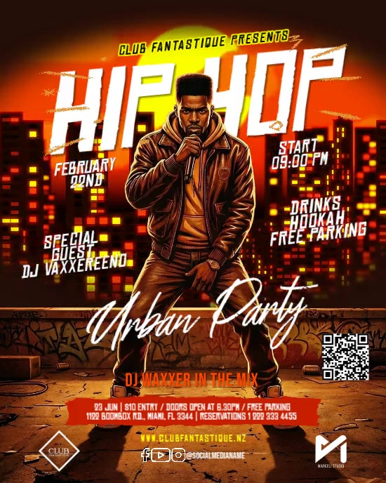 Urban Rap Club Night Motion Video Template | PosterMyWall