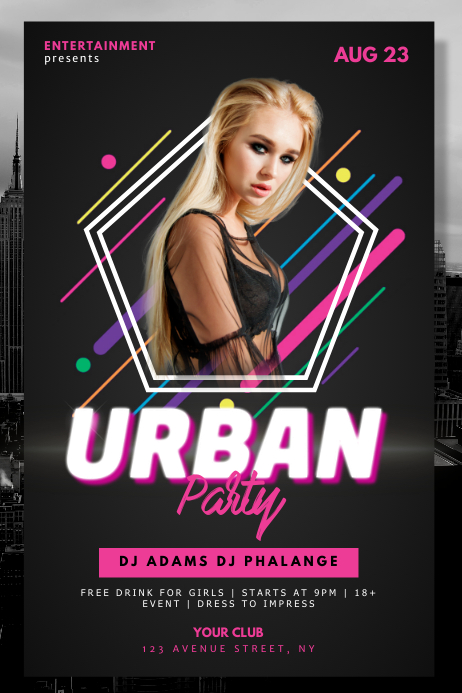 Urban Retro Neon Party Night Club Flyer Template Postermywall Urban Retro Neon Party Night Club Flyer Template Postermywall