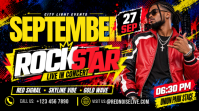 Zwart Rockstar Live Concert Miniatura di YouTube Template