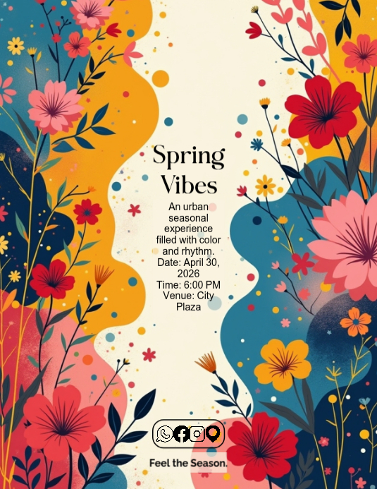 Yellow Spring Festival Flyers Template | PosterMyWall
