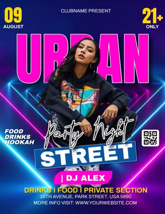 Urban Street Party Flyer (US Letter) template