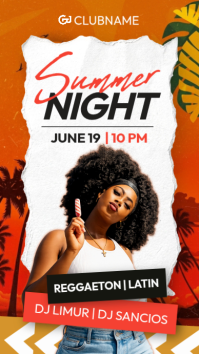 Urban Summer Night Party Flyer - Latin & Reggaeton Club Event Story template