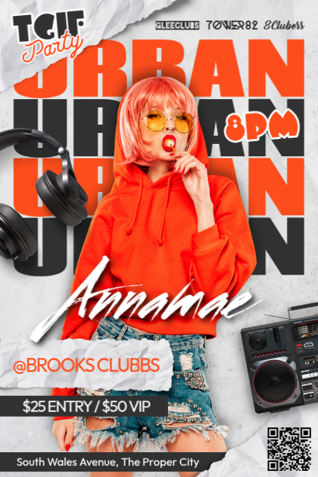 Urban TGIF Party Poster template