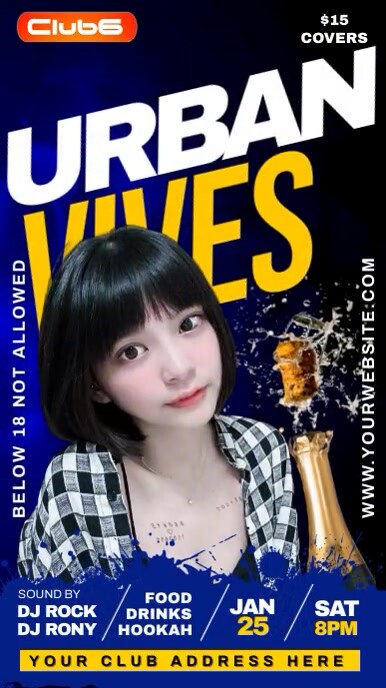 Urban vibes night party flyer Instagram Story template