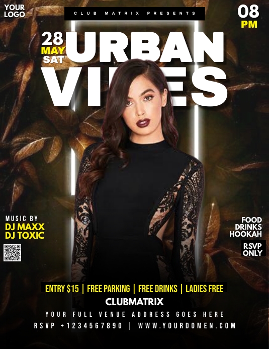 URBAN VIBES PARTY Flyer (US Letter) template