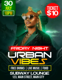 urban vibes party Volante (Carta US) template