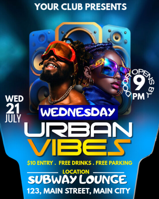 urban vibes party Instagram Portrait template