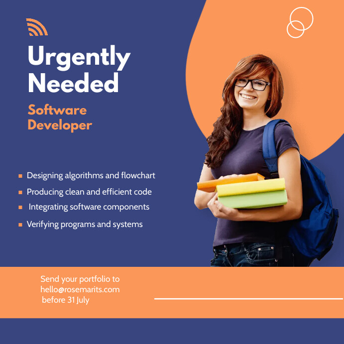 Urgently needed software developer Template | PosterMyWall