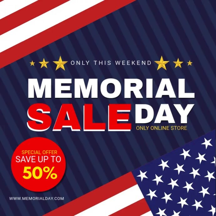 Us Flag Memorial Day Sale Ad Template Postermywall Memorial Day Discounts 2022