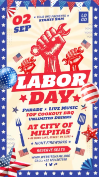 US Labor Day Celebration Display Template