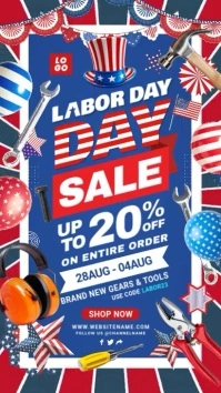 US Labor Day Sale Display Template