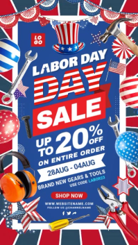 US Labor Day Sale Display Template