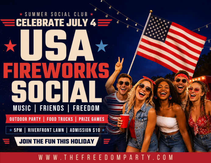 July 4th Celebration Flyers Template | PosterMyWall