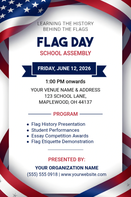 Flag Day School Assembly Template | PosterMyWall