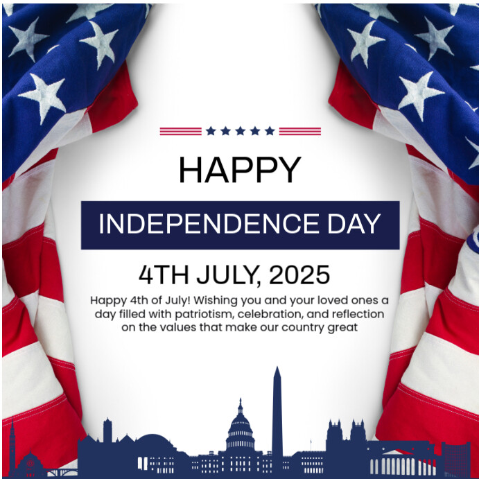 USA Happy Independence Day Publicação no Instagram template