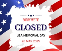 USA memorial emorial day closed notice Mittelgroßes Rechteck template