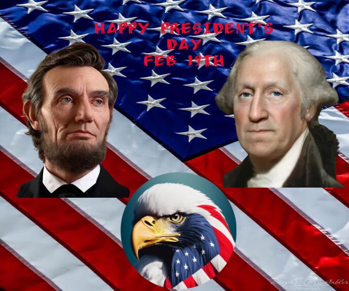 USA PRESIDENT'S DAY Large Rectangle template