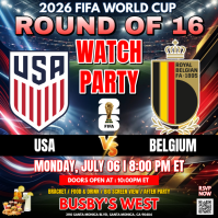 USA vs Belgium Elite Match Night – FIFA World Cup 2026 Round of 16 Watch Party Iphosti le-Instagram template