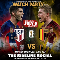 USA vs Belgium FIFA World Cup Watch Party Instagram Post template