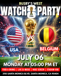 USA Vs Belgium Watch Party : FIFA World Cup Watch Party Instagram Portrait template